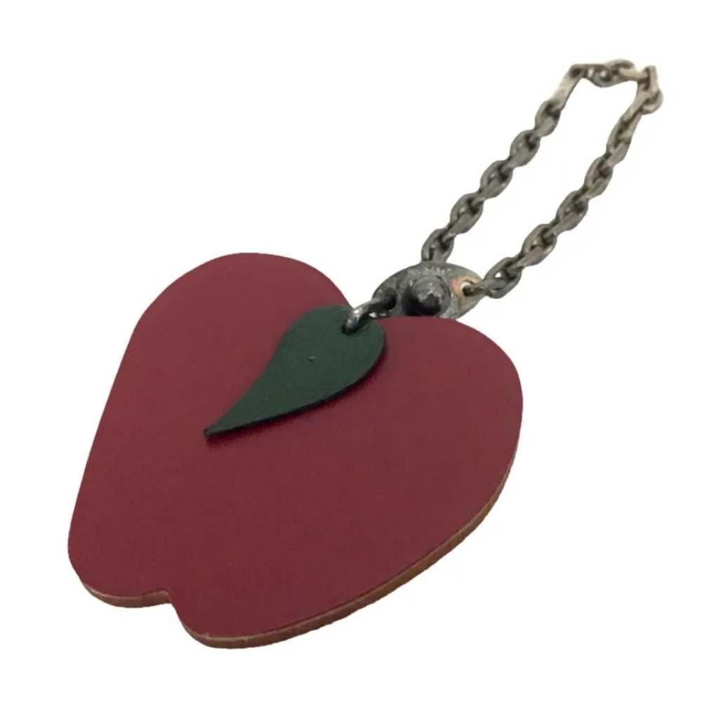 HERMES APPLE MOTIF LEATHER FRUIT BAG CHARM